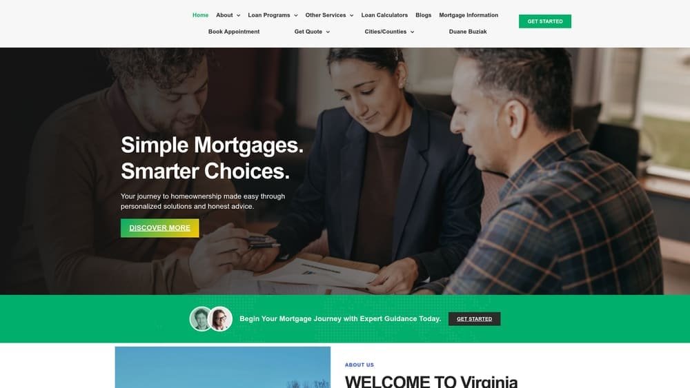 Screenshot of Coast2Coast Mortgage (Duane Buziak) website