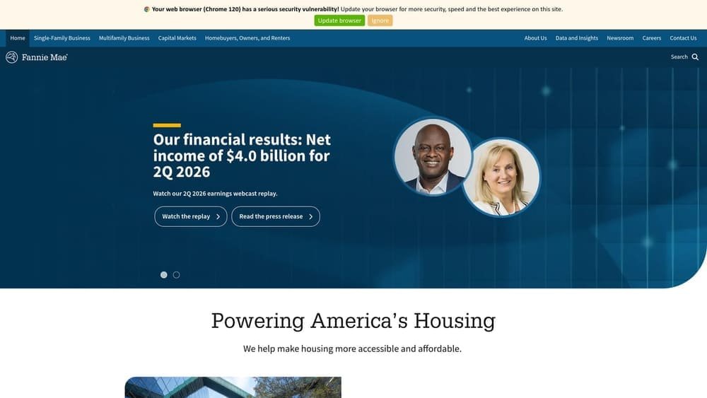 Screenshot of Conventional Loan via Fannie Mae DU / Freddie Mac LPA website