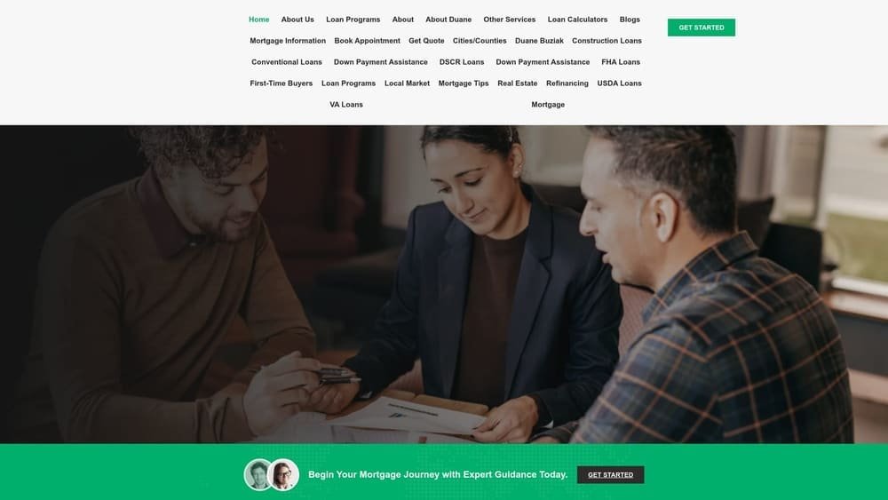 Screenshot of Duane Buziak at Virginia Mortgage Broker website